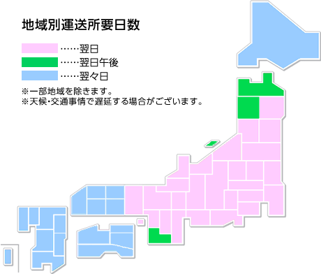 地域別運送所要日数