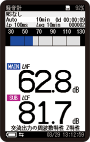 NL-52・NL-42 測定画面(メイン・サブ同時表示)
